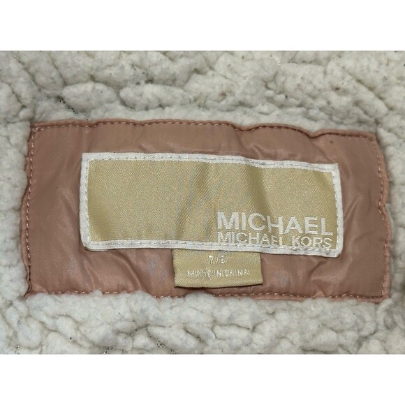 Michael Kors Girls Pink Puffer Jacket Size 7/8 - Picture 5 of 13